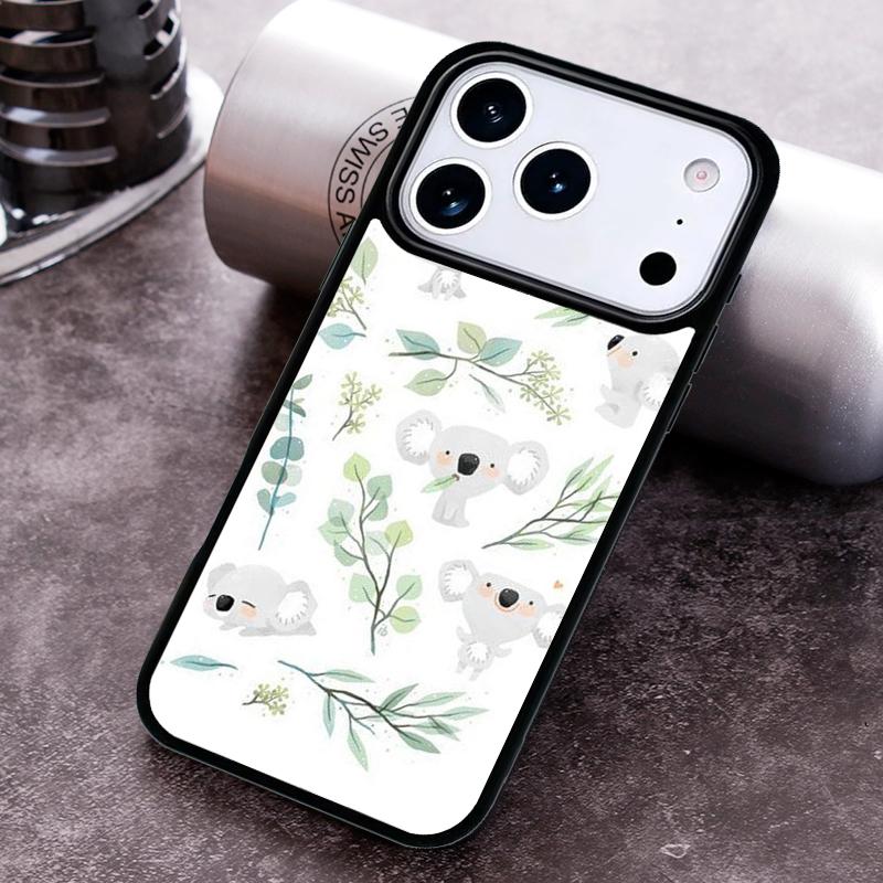 Cute Cartoon Koala Phone Case For iPhone 17 16 15 14 13 12 11 Pro Max Plus 17Air Soft Silicone Cover