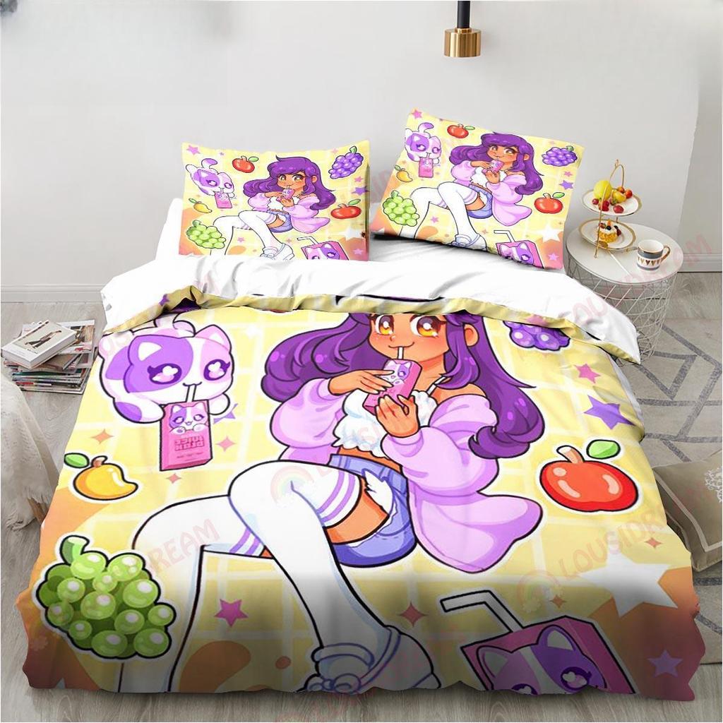 Новая мультяшная игра Милый Афмау с крыльями Постельный комплект Простыня Кинг Полуторный Двуспальный Детский постельный комплект Микрофибра или Полиэстер Пододеяльник