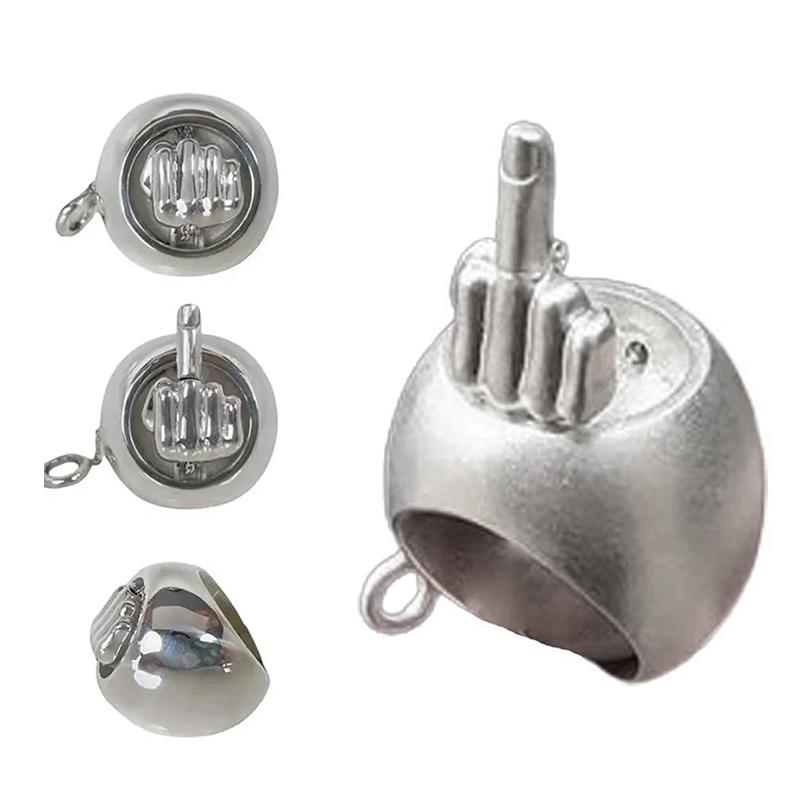 Забавное всплывающее кольцо на средний палец, розыгрыш, подарок на средний палец, забавное кольцо для снятия стресса, интерактивное кольцо на средний палец, выражающее настроение