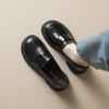Thick-soled Women's Retro Spring One-footed Black Small Leather Shoes Soft-soled Single Shoes Women