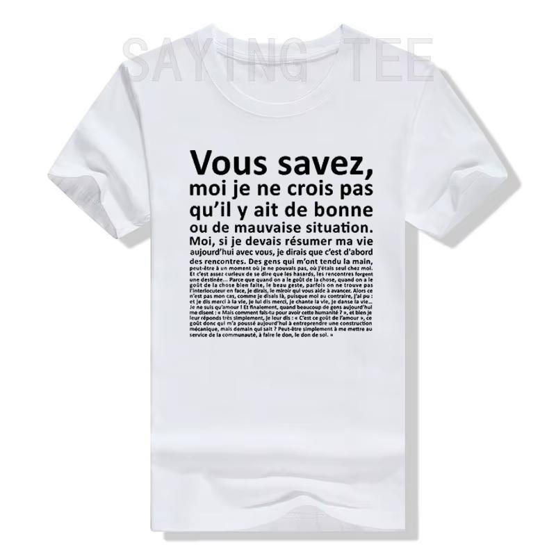 VOUS SAVEZ Monologues D Otis Classic TShirt Funny Letters Printed Sayings Graphic Tee Tops Humorous crop top oversized gothic