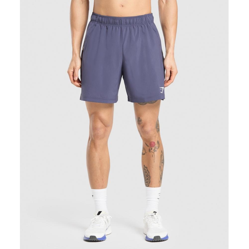Gymshark Спортивные шорты 7 утяжеленные фиолетово-черные A1b3l Pb9k