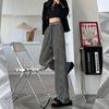 Black and White Towel Pants Straight Wide-leg Women's Pants Spring New High Waist Loose Drape Soft Waxy Drawstring Sports and Leisure