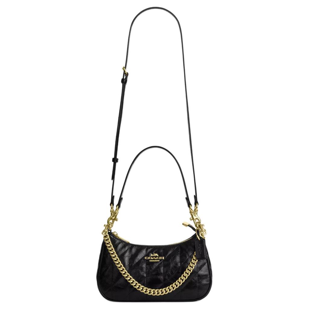 Coach Teri 15 Zipper Cover Leather Mini Shoulder Bag Women bags Gold Black CDY83-IMBLK