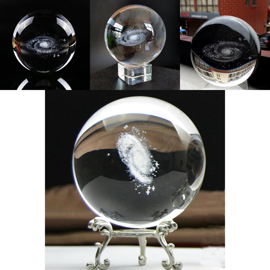 Elegant Crystal Ball Globe Galaxy Miniatures 3d Laser Engraved Glass Sphere 60mm For Timeless Home Decor