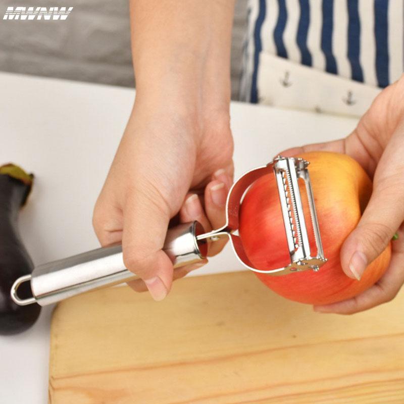 Кухонная овощечистка из нержавеющей стали, строгальный станок для дыни, овощечистка с двойной головкой, бытовая многофункциональная овощечистка для фруктов и овощей