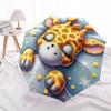 1pc Giraffe Dreamscape Nightly Stars Umbrella with Plastic Handle,Vibrant Cartoon Pattern,Multi-functional UmbrellaPT164