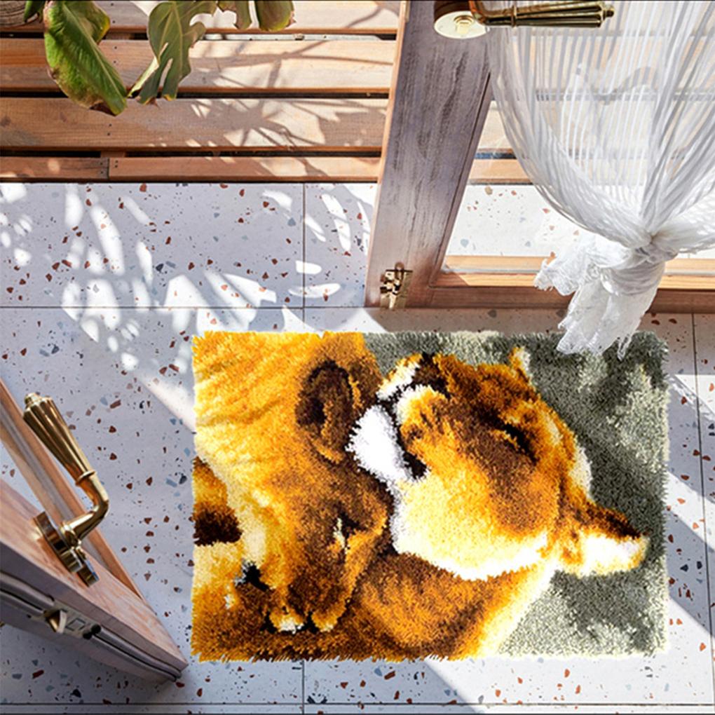 Набор для вязания ковра, набор для вязания крючком, набор для самостоятельного изготовления подушек для вязания крючком для взрослых и детей размером 50 см x 38 см