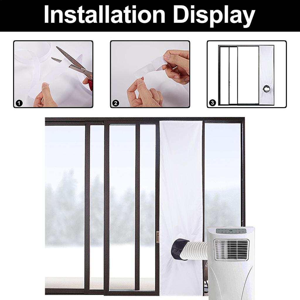 2M/3MAC Window Vent Kit Waterproof Air Conditioner Sealing Cloth Windproof Air Conditioning Baffle AC Window Seal