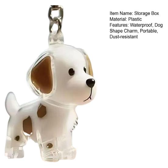 Dog Hair Collector Keychain Memorial Storage Keychain Dog Shape Charm Box Transparent Pet Fur