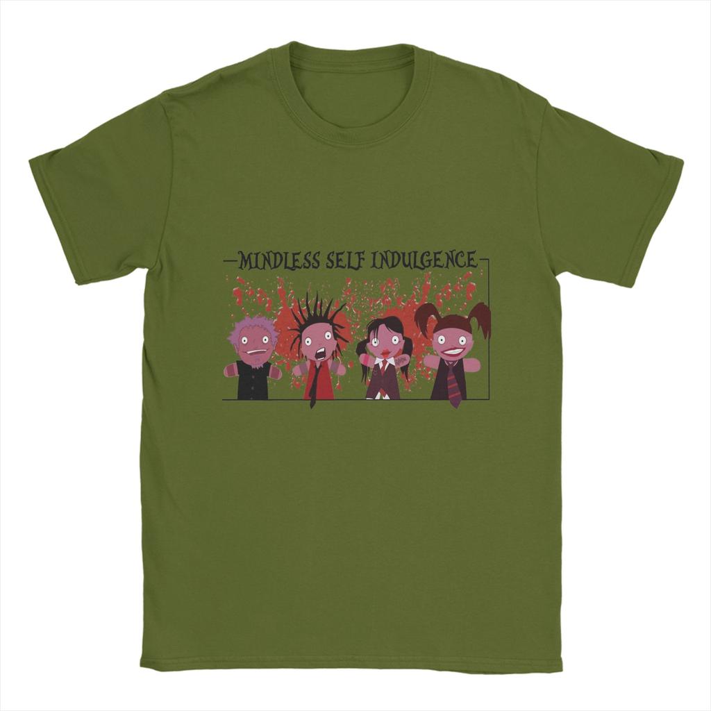 Футболки Mindless Self Indulgence Мужские Смешные Хлопковые Футболки Круглый Вырез Короткий Рукав Футболка Подарок на День Рождения Одежда