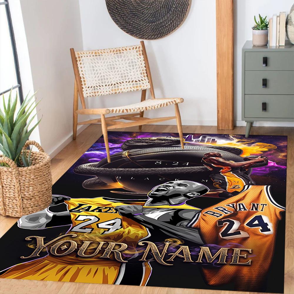 Kobe Customizable Name Carpet Suitable For Game Room Entryway Dormitory Study Room Antislip Carpet Office Home Decor Perfect Gift For Womenmen