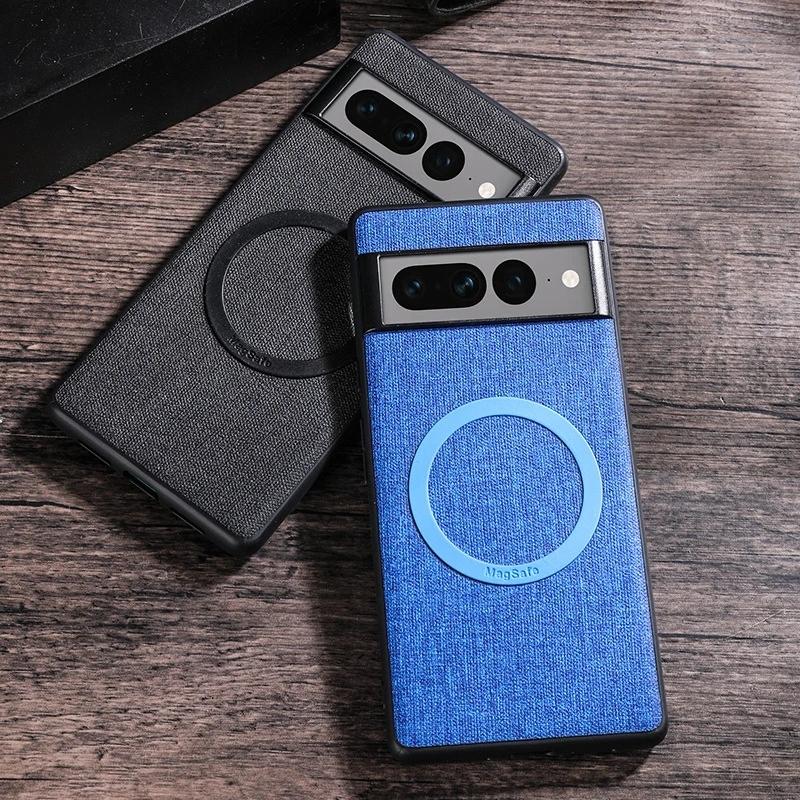 Чехол для Pixel 9 8 7 6 9Pro XL 8A 7A 6A Тканевый Беспроводная зарядка Магнит для Magsafe Чехол Ударопрочный для Google Pixel7