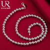925 Sterling Silver 6mm Smooth Bead Ball Chain Necklace Fashionable Wedding Jewelry