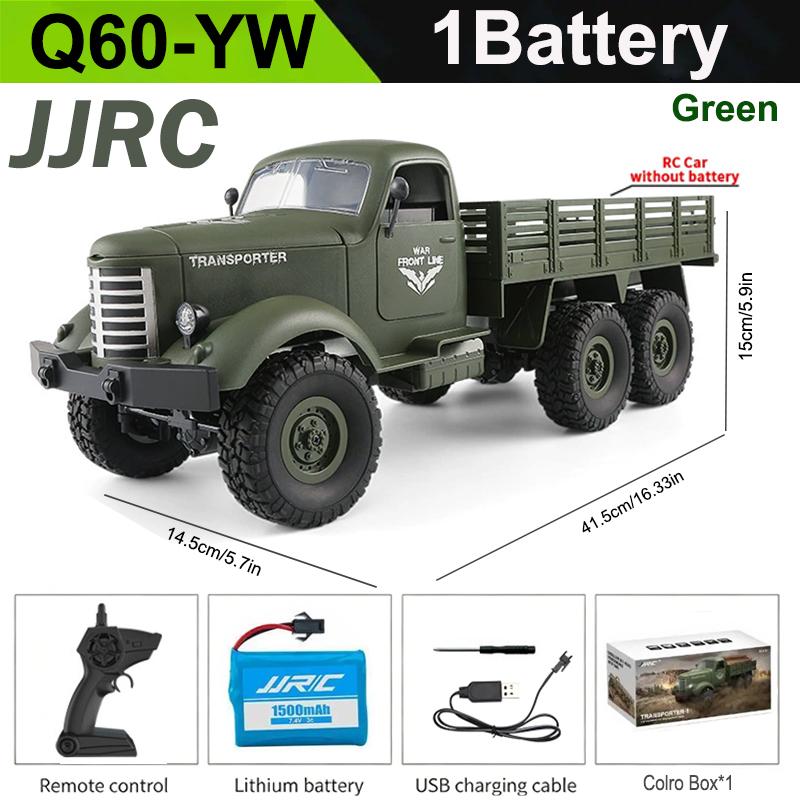 1:16 JJRC Q60 Q75 RC Car Simulation THAAD Six Wheel Military Truck Model Off-Road Climbing Children's RC Car Toys Christmas Gift