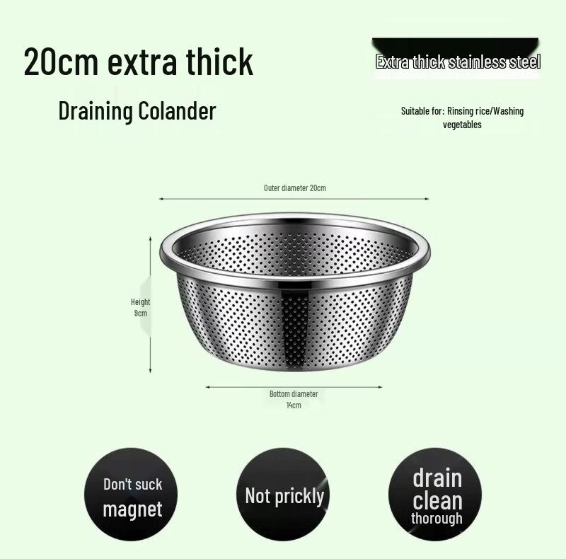 ZISIZ 316 Stainless Steel Food Grade Colander Basin