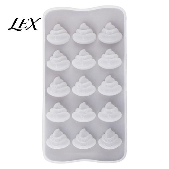 Multipurpose Kitchen Silicone Tool Funny Poop Chocolate Mold, 15 Cavity Baking Tray, Non-stick Heat Holiday Party Dessert Supplies Resistant Mold for