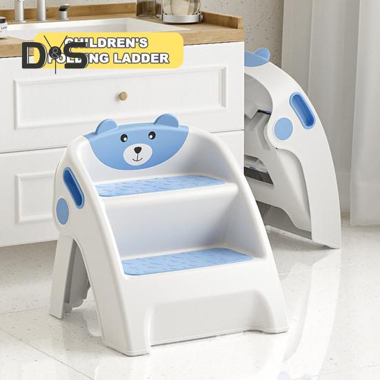 Детская складная лестница-стремянка для ванной комнаты, приучение к горшку, противоскользящая, безопасность малышей, 2 шага, установка-подставка для ног для горшка для детей, способствующая независимости
