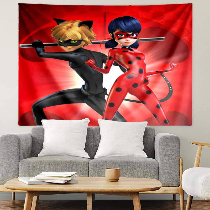 Ladybug Tapestry, Wall Hanging Tapestry, Pattern Tapestry for Dorm Bedroom Living Room Wall Art Photography Backdrop