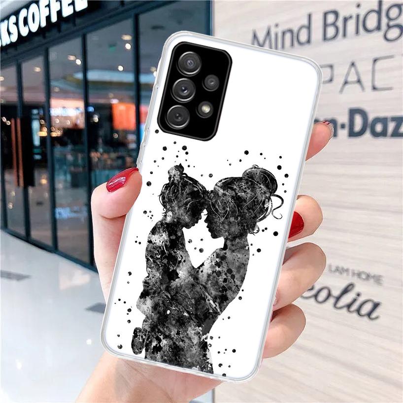 Мама Малышка Девочки Для Samsung Galaxy A15 A14 A13 A12 A55 A54 A53 A52 Чехол для телефона A32 A35 A34 A33 A25 A24 A23 A22 A04S A03S A02S Gala