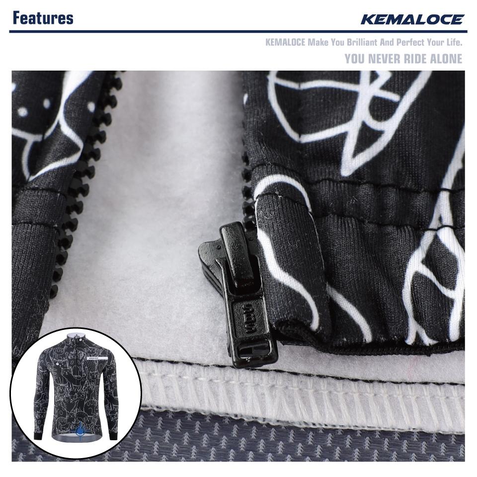 KEMALOCE Зимние велосипедные куртки мужские флисовые с длинными рукавами из черной и белой термоткани