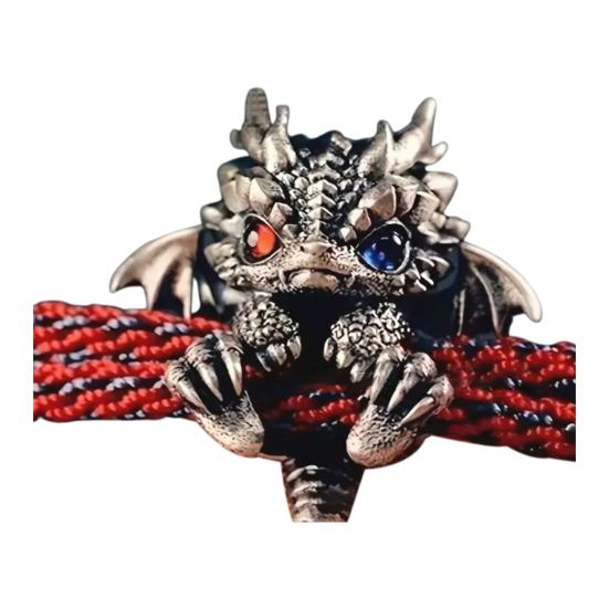 Браслет с драконом, витая веревка, ретро-китайский стиль, полированный сплав, легкий хип-хоп аксессуар на запястье, браслет унисекс, ювелирные изделия