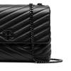Tory Burch Kira Chain Flap Striped Leather Crossbody Shoulder Bag Women bags Black 82775-001