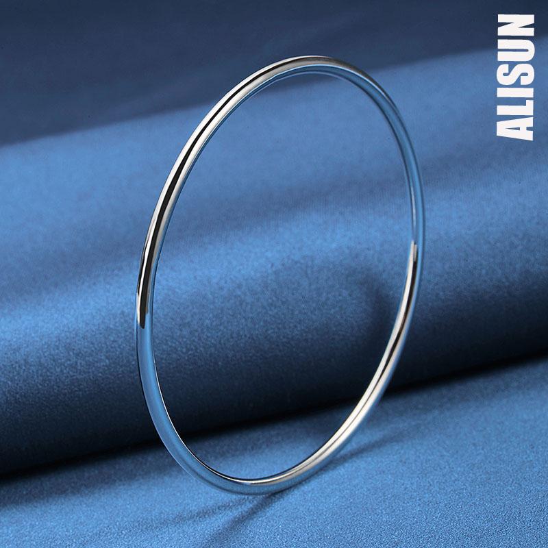 925 стерлингового серебра модный 3 мм гладкий браслет модные свадебные украшения