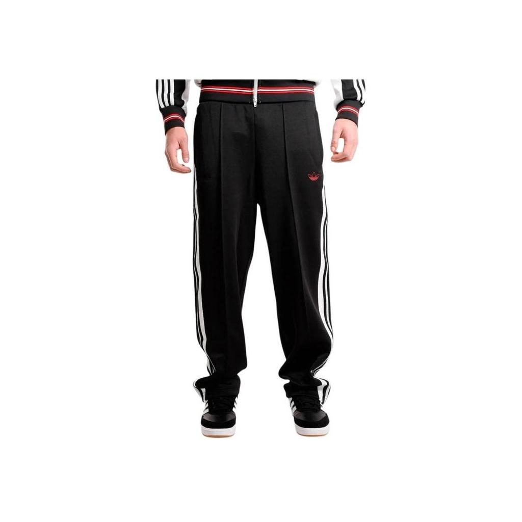 adidas Оригиналы Весна/Лето 25 Классическая Спортивная Серия Полосатые Ретро Удобные Мягкие На шнуровке Прямые Повседневные Брюки Унисекс Низ Черный JP1165