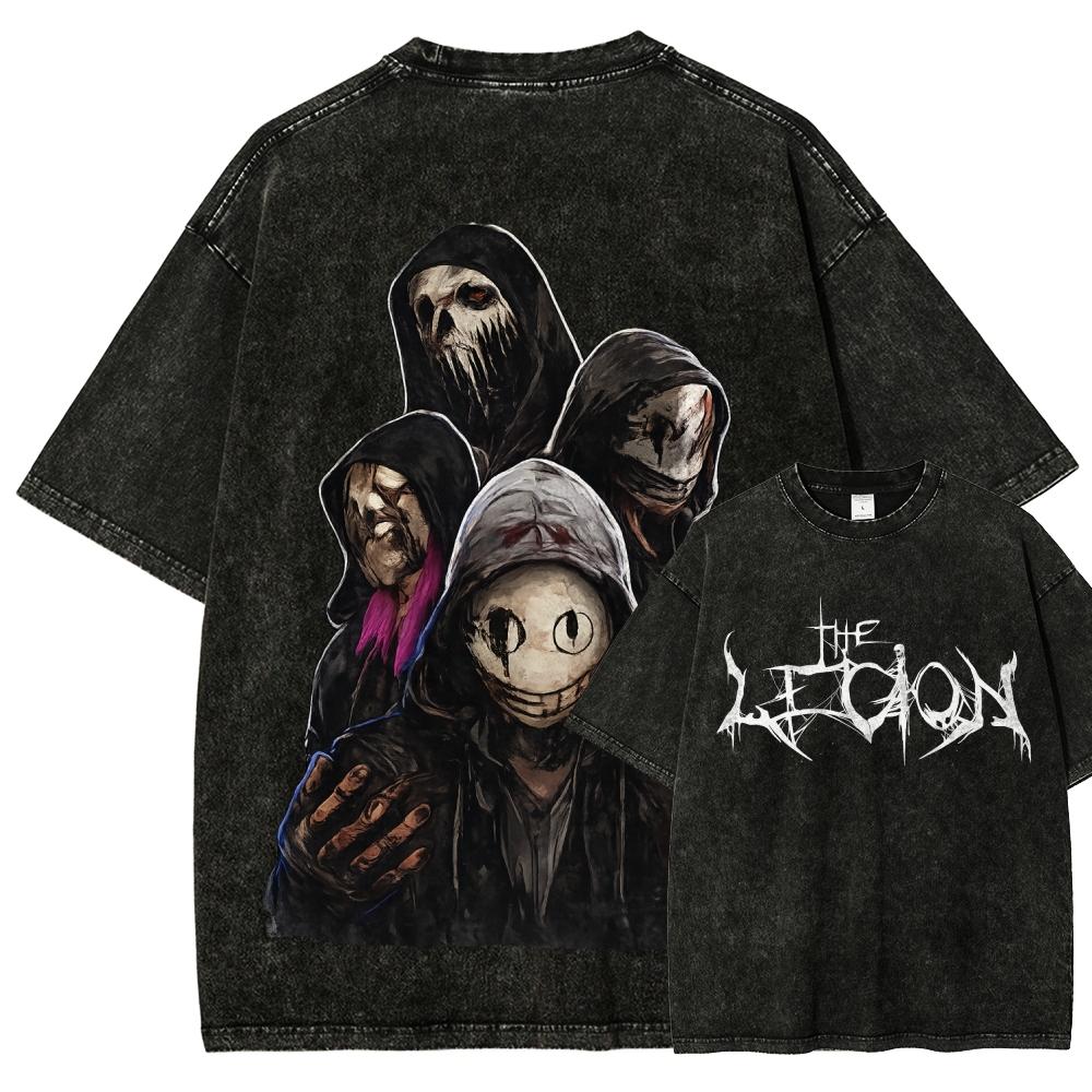 Футболка Dead by Daylight Washed 2026 Новая модель Личность Одежда рубашка Круглогодичная одежда Ретро Свободная Большого размера Плюс размер Унисекс