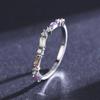 MODIAN 925 Sterling Silver Multicolor CZ Charm Simple Finger Ring For Women Fashion Silver Fine Jewelry