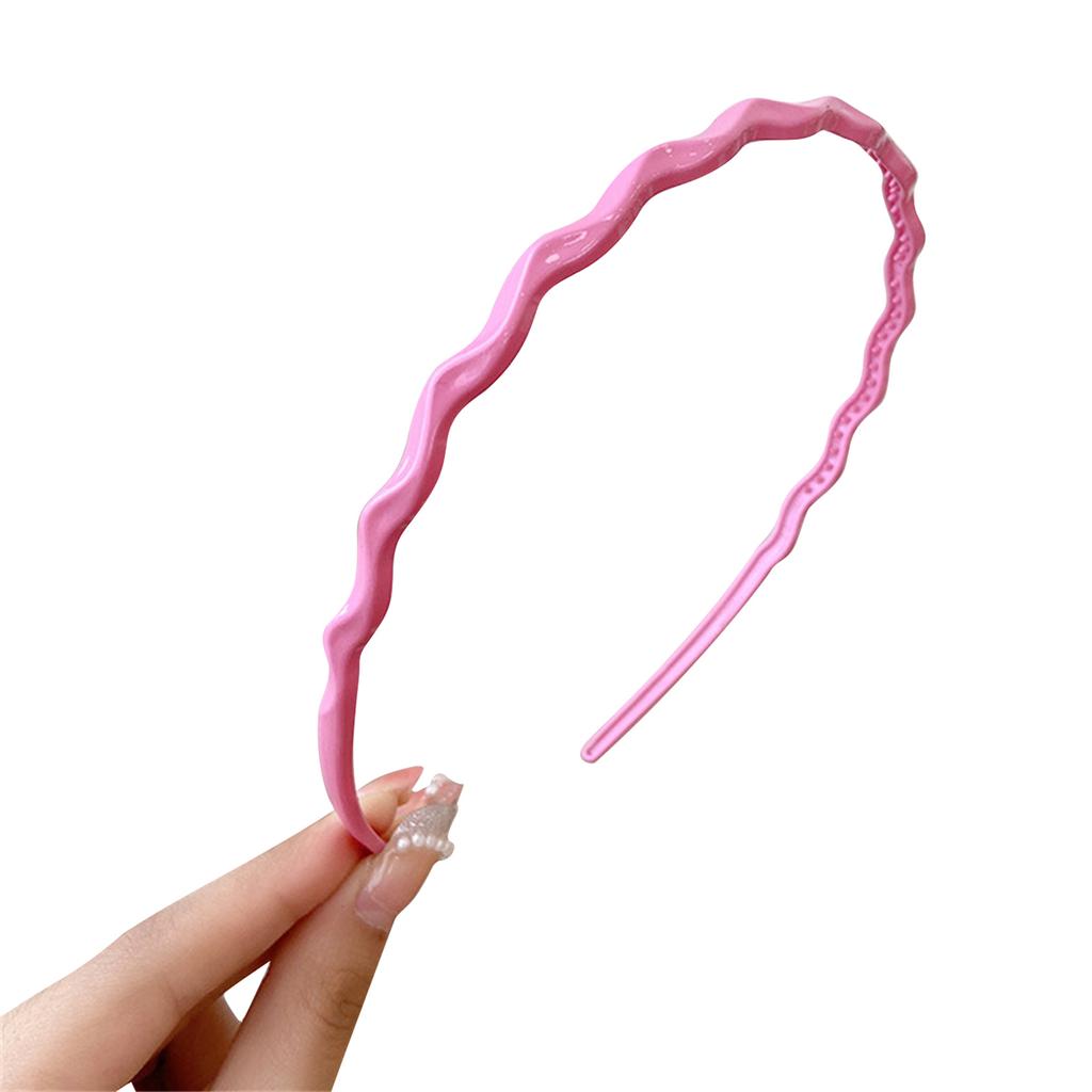 Thin Headband Non Slip Candygirl HeadBands for Girl Wavy HeadBand for Kid Candy Color Headband Plastic Hair Hoop