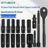 16-Piece Air Impact Wrench Set with Extended Sockets, Quick-Release Ratchet, Long Extension Bar, Universal Joint, and Tire Repair Kit