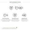 WOSTU Real 925 Sterling Silver & Rose Gold Color Petite Hearts Stud Earrings For Women