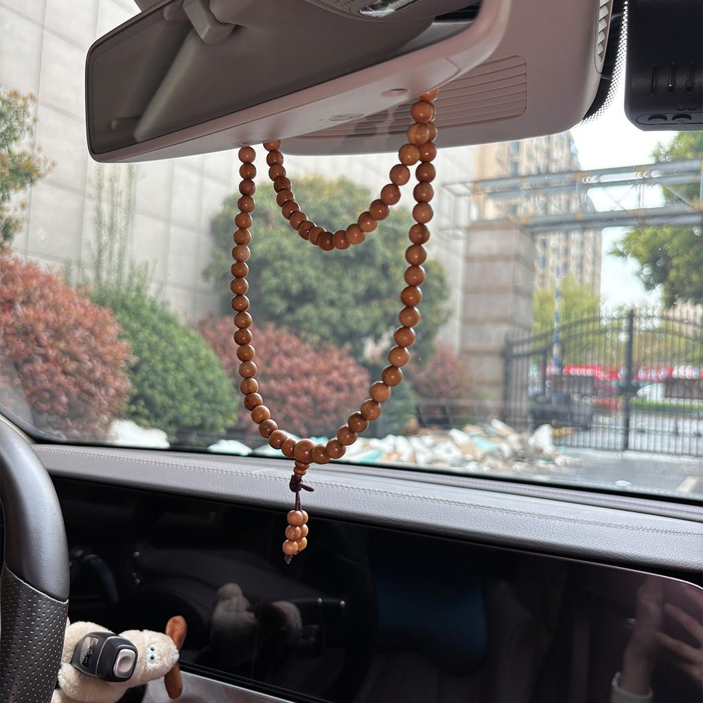 Mount Putuo Wild Peach Wood Prayer Beads, Car Accessories Auto Hanging Charm, Multi-Wrap Bracelet