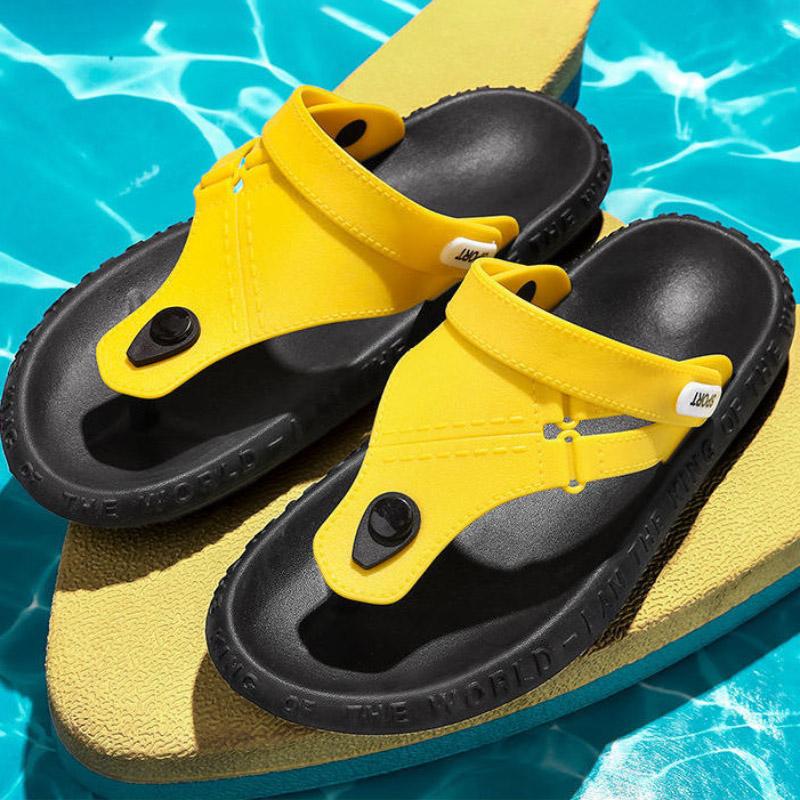 Men's Slippers Sandals Flip Flops Men's Bathroom Non-slip Sandals Slippers Beach Shoes