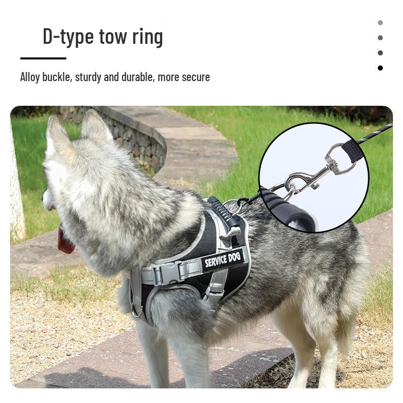 Шлейка для собаки в стиле седла K9 и поводок - Взрывозащищенная, для средних/крупных пород, бордер-колли, золотистый ретривер