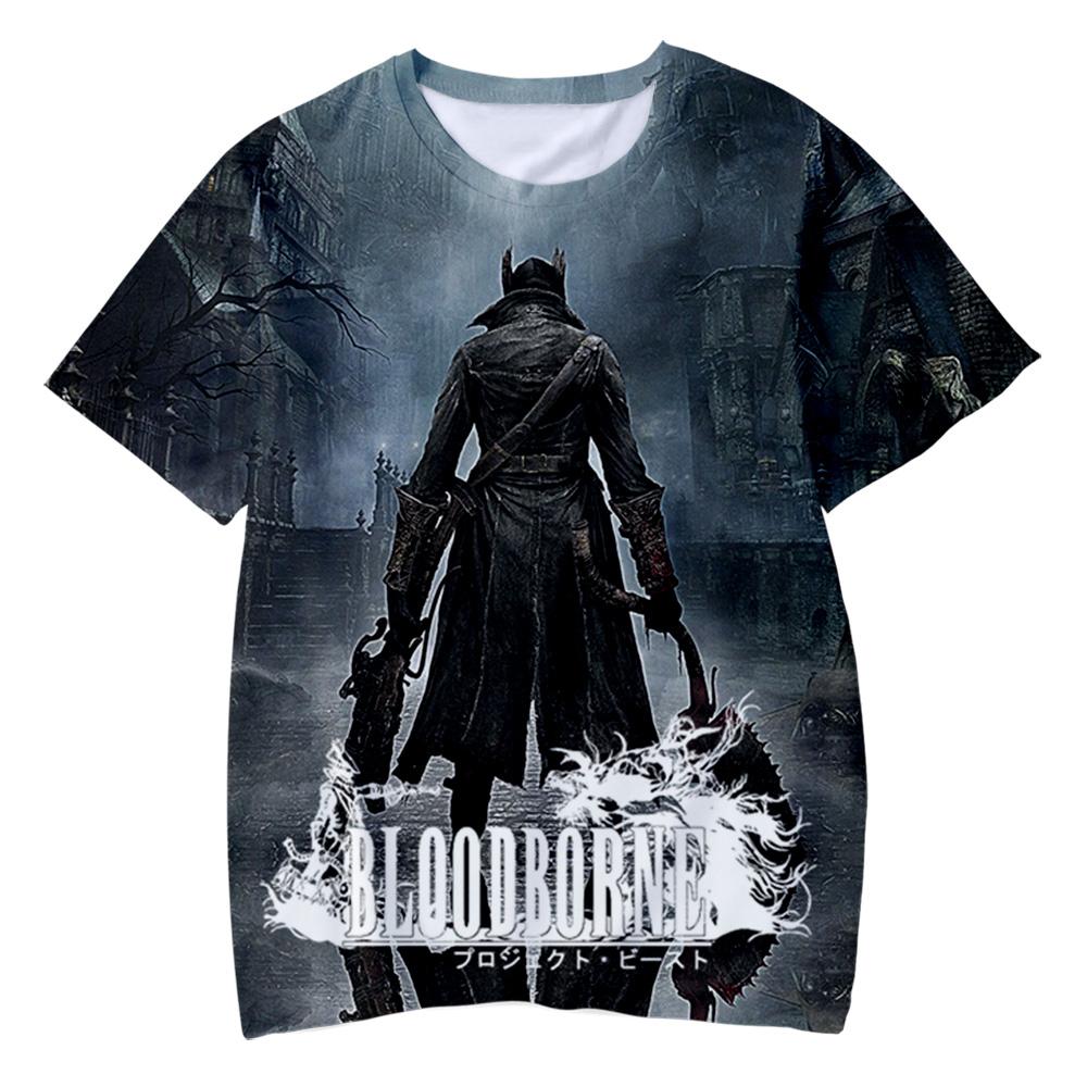 Летние футболки Bloodborne Игровая 3D-печать Уличная одежда Мужские Женские Повседневная мода Футболка оверсайз Харадзюку Детские футболки Топы Одежда
