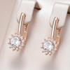 Серьги-подвески для невесты цвета розового золота, женские, модные, блестящие, с натуральным цирконом, аксессуары, высококачественная повседневная ювелирная бижутерия