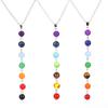 Natural Stone Colorful Beads Pendant Yoga Buddha Bead Necklace Pendulum Pendant N536