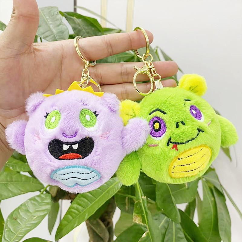 Enchanting Plush Monster Keychain Bag Cute Animal Themed Key Holder For Everyone
