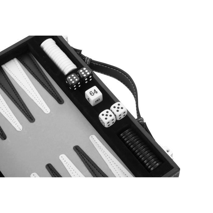 Нарды дорожные 28 см - ENGELHART - Черный/Белый/Серый - Настольная игра - От 6 лет