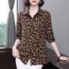 Шифоновая рубашка в западном стиле женская большого размера с принтом, свободный топ, приталенная рубашка, модная рубашка с леопардовым принтом, маленькая рубашка