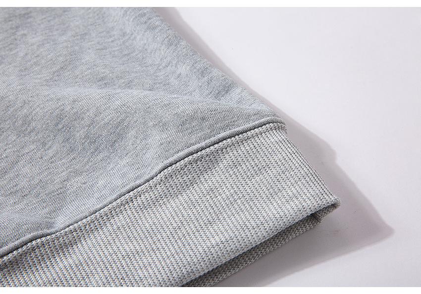 Unisex Solid Color Fleece Sportswear Set - Round Neck Hoodie & Loose Pullover