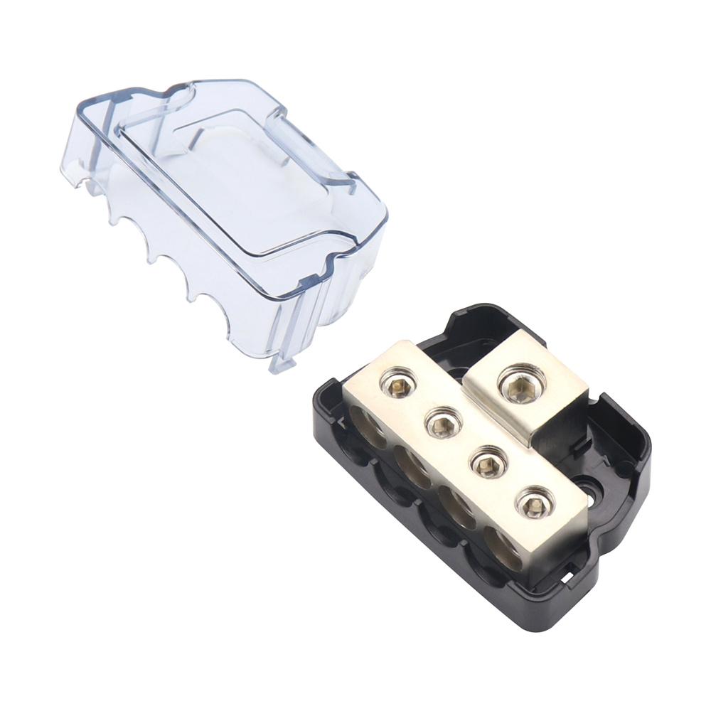 Car Power Ground Amp Distribution Block One 0 Gauge Input Four 4 Gauge Outputs