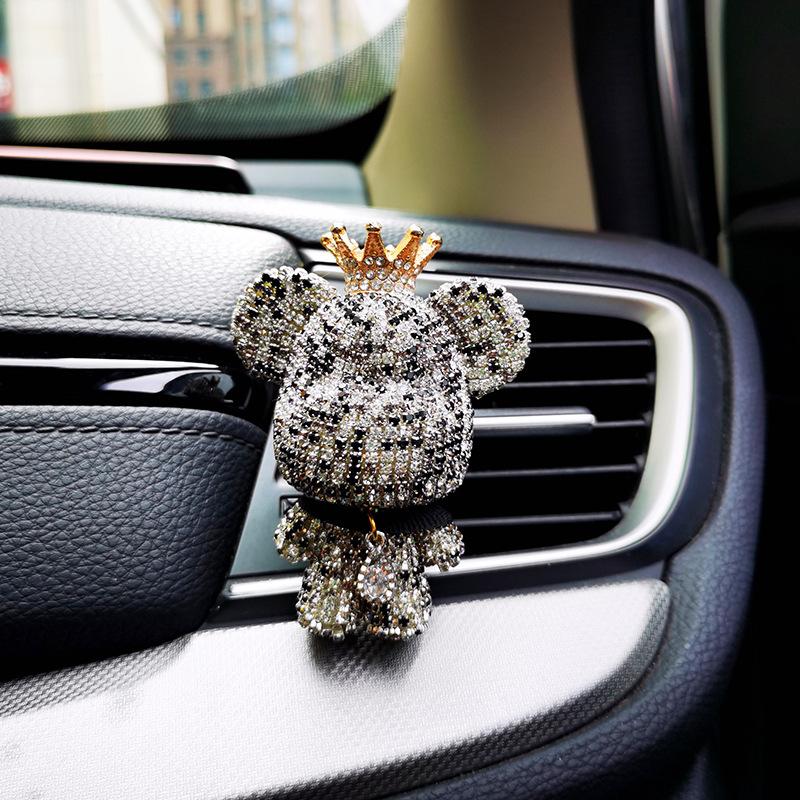 Car Air Freshener Bear Auto Rearview Mirror Pendant Cute Bear Air Vent Perfume Parfum Flavoring for Auto Interior Accessories