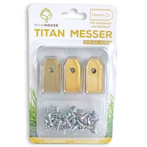 Lames de tondeuse - mowhouse - set de lames - titan renforcé - compatibles husqvarna/gardena - 30 lames