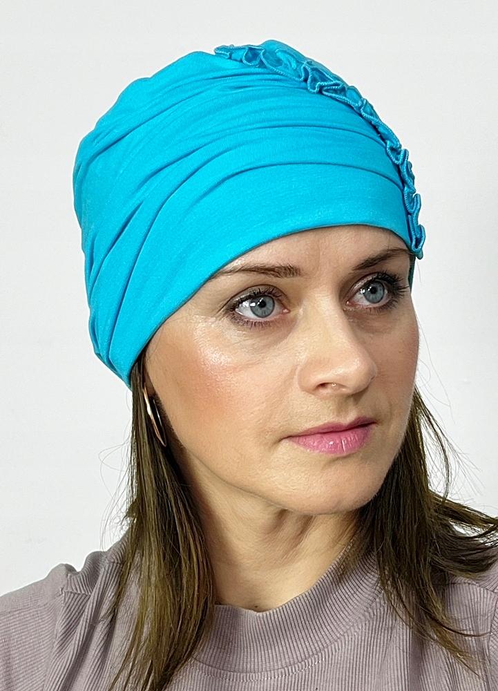Kalina Bamboo Turquoise Turban Fashionable Double Cap Even After Chemotherapy