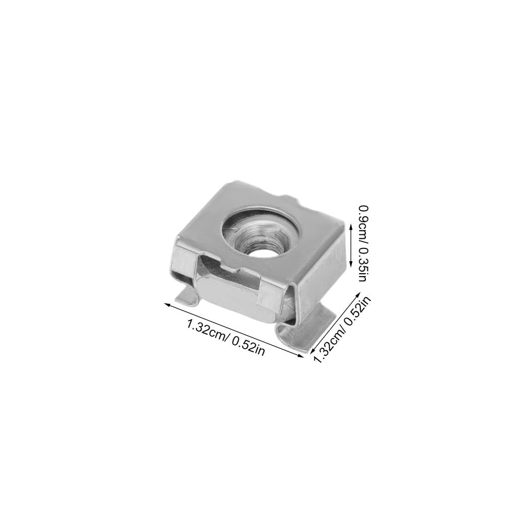 100Pcs M4 Iron Cage Nut Nickel Coated Heavy Duty Spring Clip Nut for Networking Rack Server Cabinet Industrial Equipment