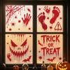Reusable Halloween Window Stickers Scary Realistic Electrostatic Window Decals  Home Decoration